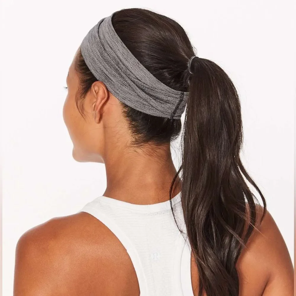 Pre-owned Unisex? Lululemon‎ THICK stretch headband in heather gray - OS!